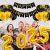 35pcs/set 2025 Balloons New Year Balloons, Happy New Year Banner & Happy New Year Latex Balloons, New Year Party Decorations