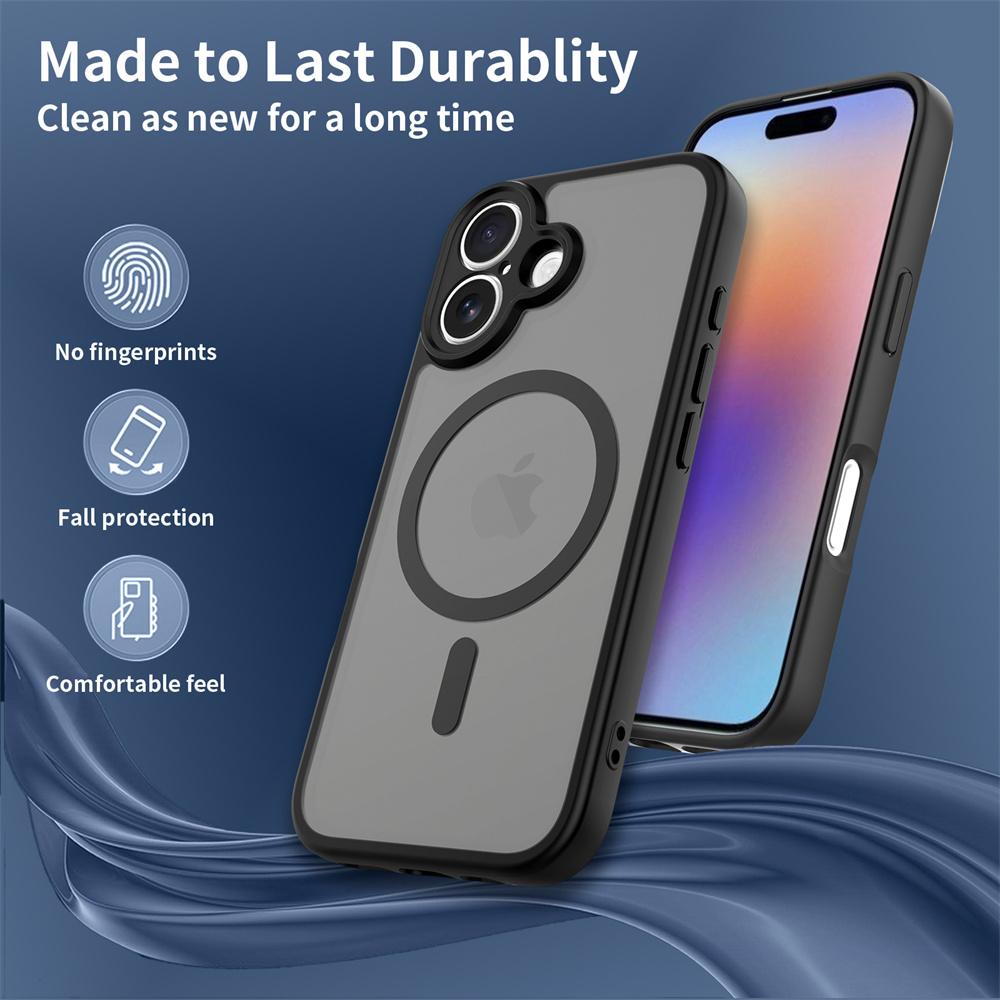 Роскошный Матовый Полупрозрачный Чехол Для iPhone 16 Pro Max Plus 15 14 13 12 mini 11 Magsafe Беспроводная Зарядка Ударопрочный Чехол