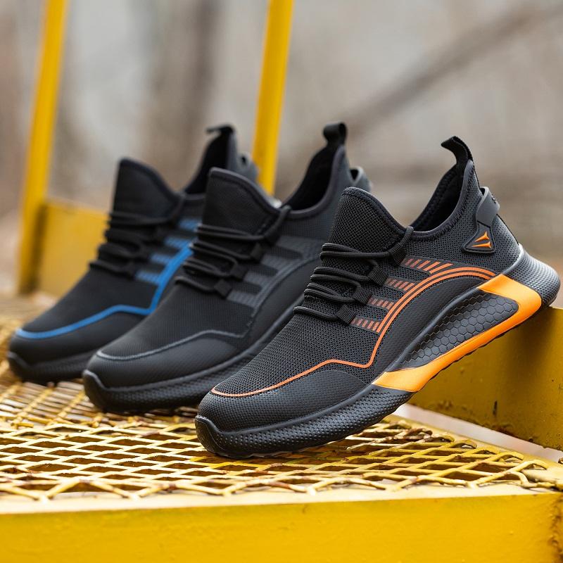 Large Size 50 Fashion Safety Shoes Men Anti-Smash Steel Toe Cap Puncture Proof Indestructible Shoes Breathable Sneaker Work Shoe