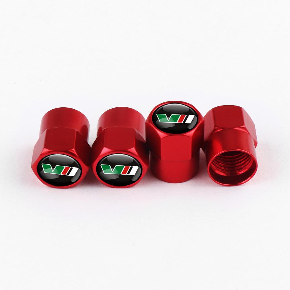 BAUN9 4pcs Car Styling Aluminum Emblem Wheel Tire Valve Stem Air Caps For Skoda Octavia Fabia Rapid Yeti Superb Octavia A5 A7 VRS VII