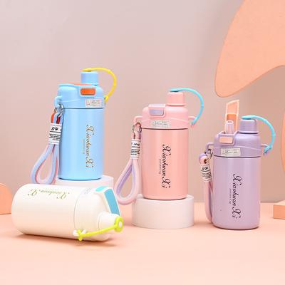 Модная двойная чашка для кофе из нержавеющей стали для улицы, портативная термос-чашка с соломенной крышкой и веревкой, удобная вакуумная чашка