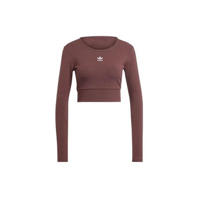 Футболка Originals Essentials Rib с длинным рукавом, женская, темно-серо-коричневая IJ5385
