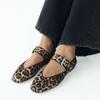 Shoes Women Flats Shallow Mouth Autumn Pointed Toe Loafers Ballerinas New Fall Leopard Retro Dress Shoes