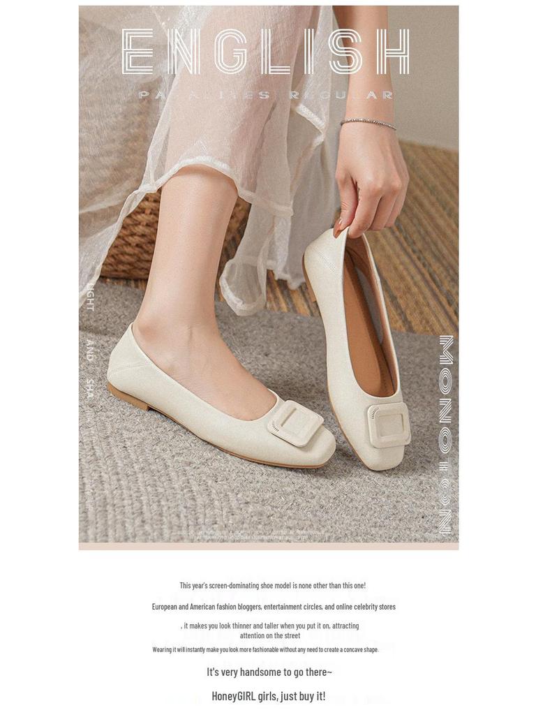 Женские слипоны из натуральной кожи: Универсальные, с низким вырезом, квадратным носком, мягкой подошвой, больших размеров 41-43, коллекция 2025.