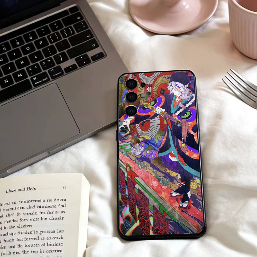 M-MONONOKE ГЛАВА ПЕПЕЛ ЯРОСТИ Чехол для телефона для Samsung S25,24,23,22,30,21,10,9,Ultra,Plus,Lite,FE,4,5 G Мягкий черный чехол