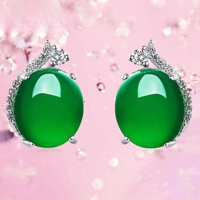 Серьги-гвоздики из серебра 925 пробы с халцедоном для девочек, изящные и модные, простые, персонализированные, универсальные украшения
