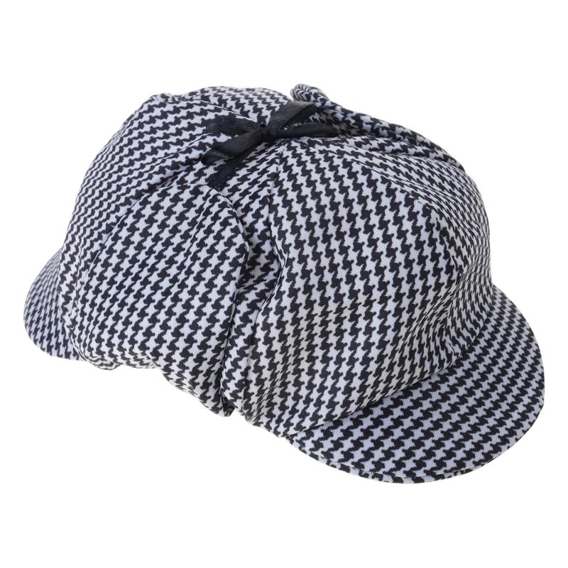 2 шт. Мужской костюм детектива Комплект костюма Трубка Черно-белая шляпа Аксессуары для костюма детектива для вечеринок на Хэллоуин