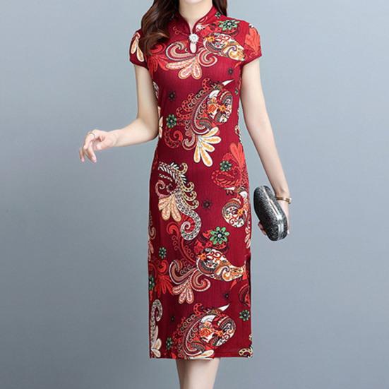 Леди Cheongsam в китайском стиле, винтажный воротник-стойка с высоким разрезом, летнее Ципао для сценического шоу