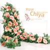 Artificial Rose Vine for Living Room Decoration, Air Duct Cover, Plastic Flower Garland