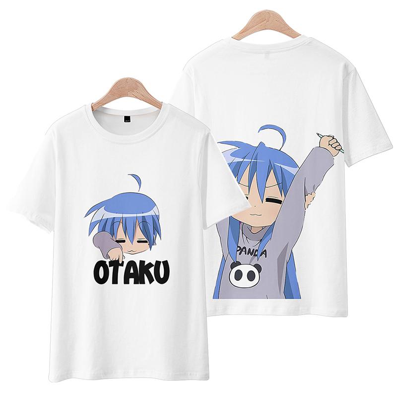 Аниме Lucky Star Отаку Косплей Футболка Милая Изуми Коната Принтованная Мультяшная Футболка Летняя Мужская и Женская Харадзюку Повседневная Уличная Y2k