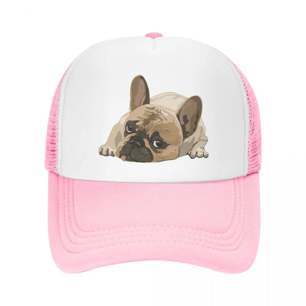 Custom Cute French Bulldog Baseball Cap Unisex Women Personalized Breathable Trucker Hat Streetwear Snapback Dad Hats