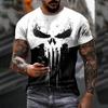 Men's T Shirt 3d Print Military Patriotic Skull O-Neck T Shirt T-Shirt Short-Sleeved Tee Sportswear Men's Clothing Top