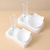 Dual-Use Cat Food and Water Bowl with Bottle – Plastic Double Pet Bowl