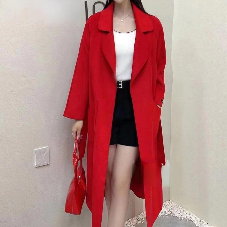 Warm and Fashionable with Women's Wool Coat with Belt for Autumn