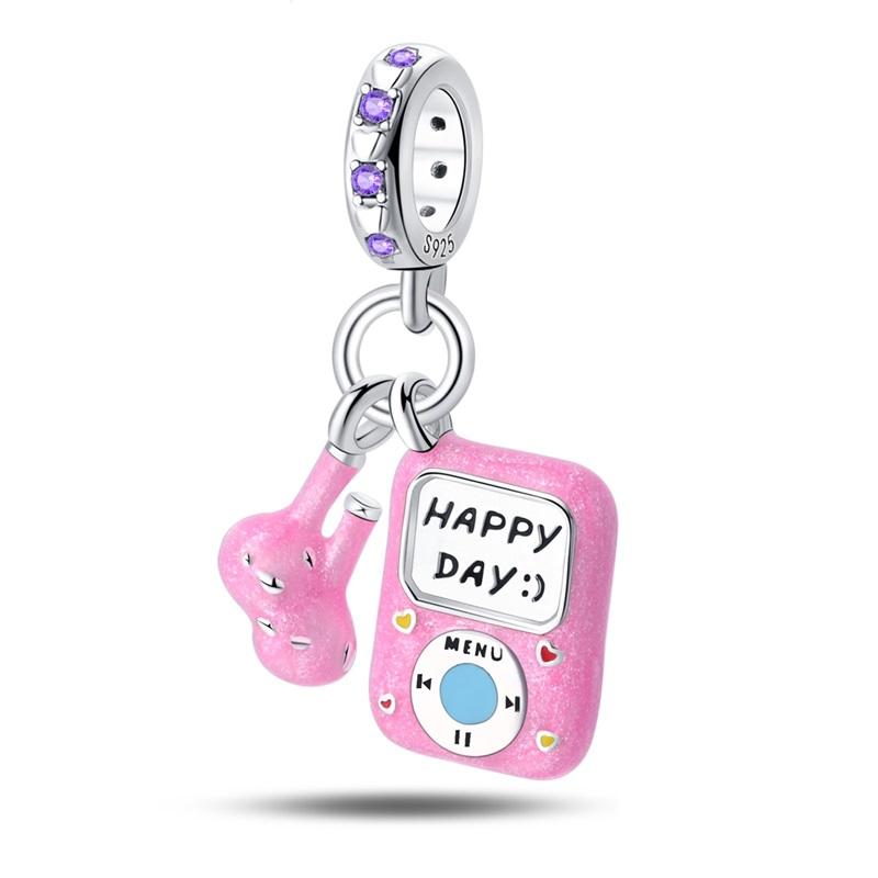 Шармы Медное Искусство Серия Музыкальная Тема Подвеска с Бусинами Для Оригинального Браслета 3 мм Ожерелье Женские Роскошные Изысканные Ювелирные Изделия Подарок