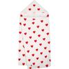 Heart Print Pile Cape A08SI One Size [Petit Bateau] Off-White/Red
