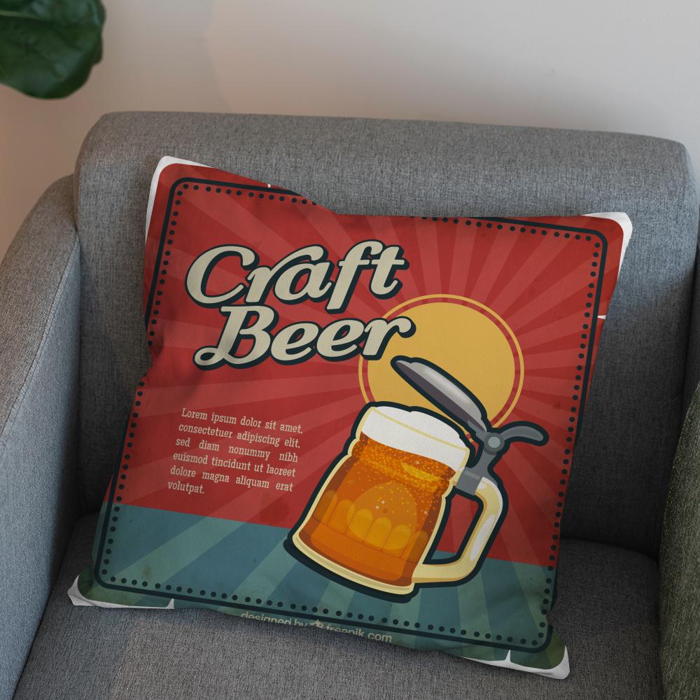 Beer Wine Retro Style Pillow Case For Car Sofa Decorative Home Doublesided Print Plush Square Throw Pillow Cushion Cover