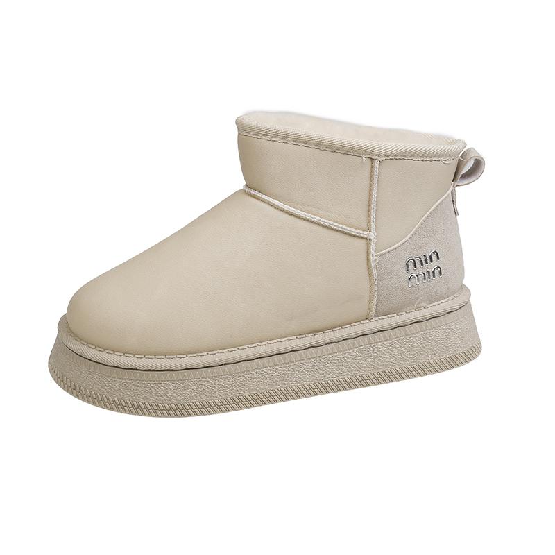 Модные женские ботинки, зимние теплые короткие плюшевые ботинки 2024 года, горячая распродажа, женские ботинки на толстой подошве среднего каблука, водонепроницаемые, повседневные, удобные, для снега