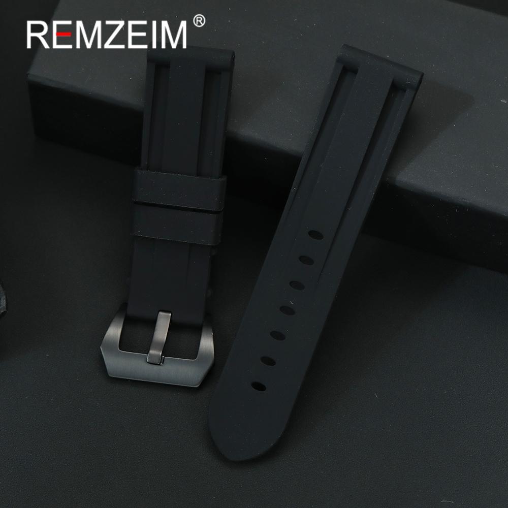 Soft Silicone Strap 22mm 24mm 26mm Fashion Replacement Sport Men Watchband Black Blue Red Green Grey Wrist Band