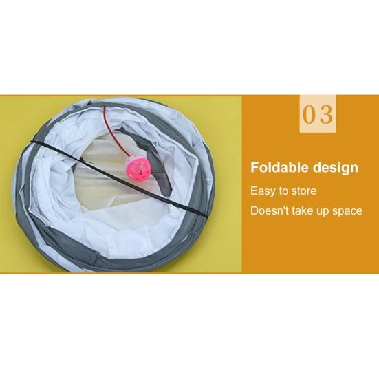 Игрушечный туннель для кошек S-образный Т-образный Y-образный прямой складной интерактивный туннель для домашних животных с игровым мячом Легко складывается для переноски Крытый игровой домик-лабиринт