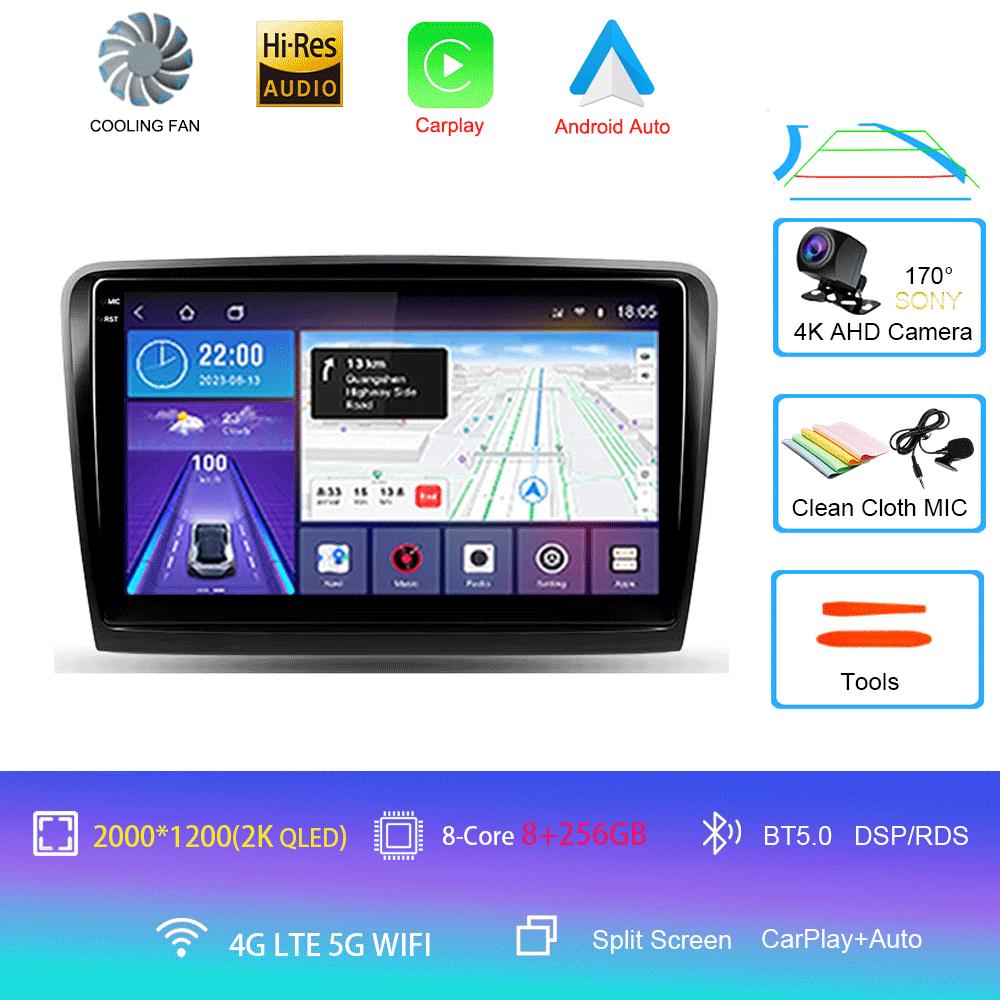 For Skoda Superb 2 B6 2008 2009 2010 2011 - 2015 Car Radio Android 14 Navigation Multimedia Player GPS WiFi+4G Video Carplay BT