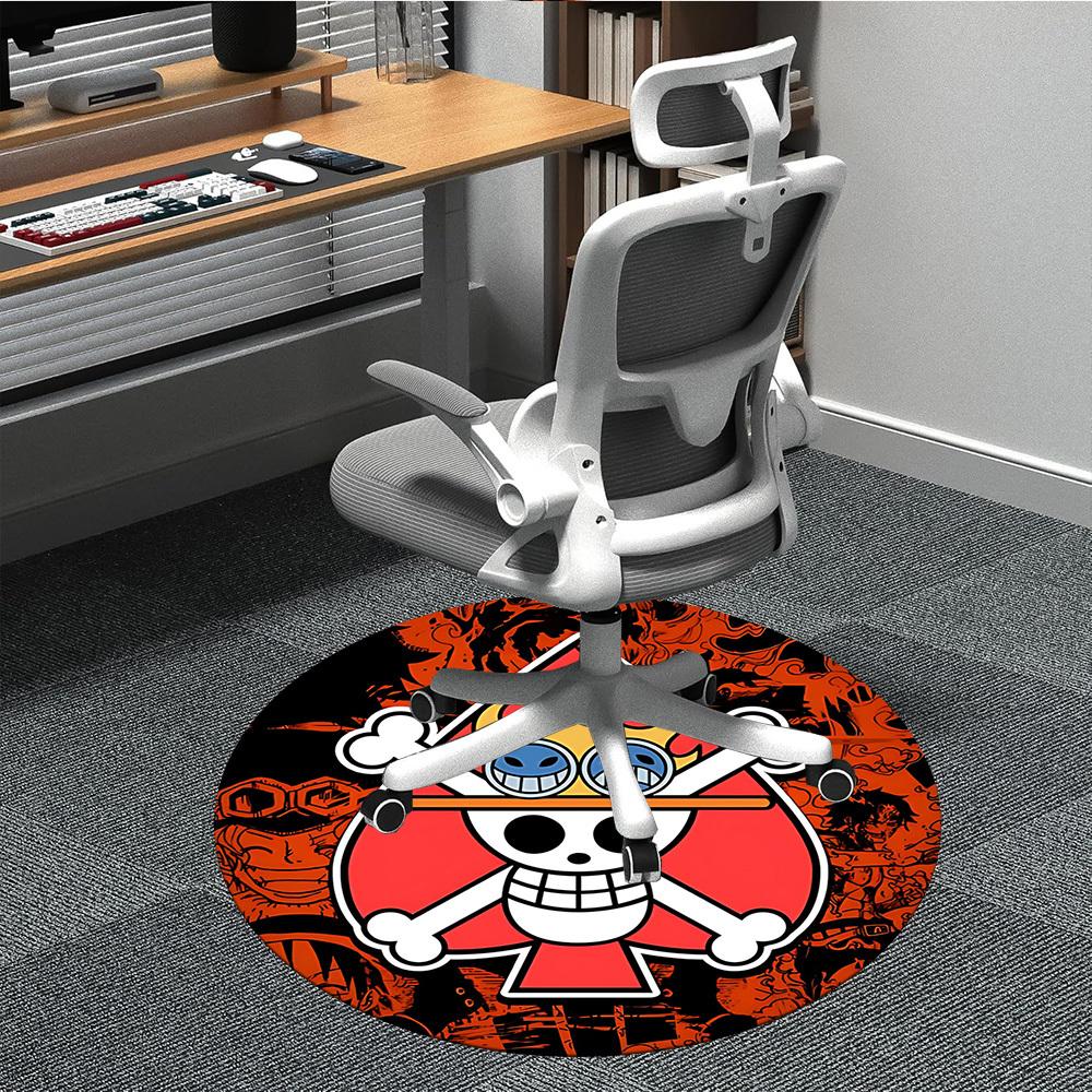 1 шт. Круглый ковер с логотипом One Piece для офиса, под офисные стулья, спальни, гостиной, домашний декор a1022210