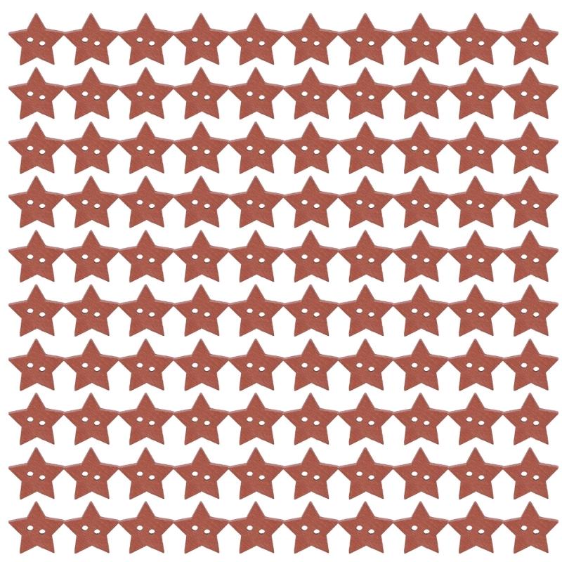Five Point Star Shape Wooden Buttons 2 Hole Button 20mm Sewing Buttons for Art Craft Sewing Knitting Clothing Decoration