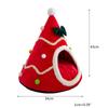 Christmas Tree Shaped Pet House with Removable Cushion Dog House Pet Tent Cozy Cat Cave Winter Warm Pet House for Dog