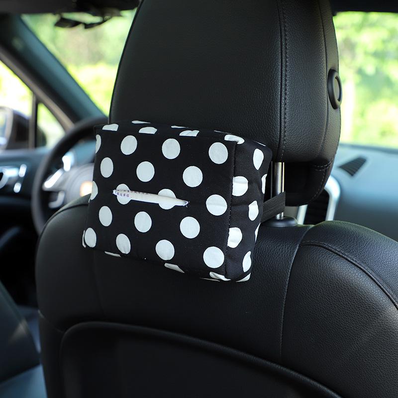 Multifunctional Houndstooth Car Tissue Box Vehicle Back Seat Armrest Tissue Holder
