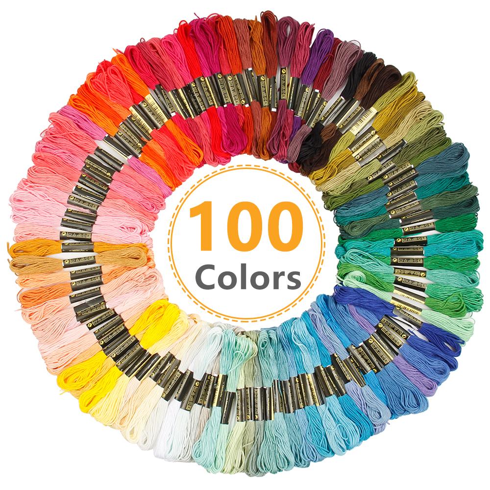 100/200/447 шт. Нитки для вышивания, смешанные цвета, хлопковые швейные мотки, набор ниток для рукоделия, вышивания крестиком, линия, инструменты для DIY, для изготовления браслетов