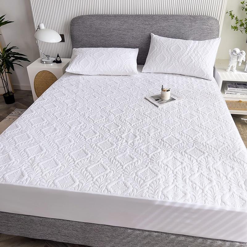 Водонепроницаемое хлопковое покрывало, мягкое, приятное для кожи покрывало для кровати, нескользящее покрывало с эластичной лентой, простыня на подкладке для кровати