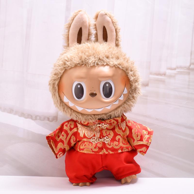 Плюшевая кукла Labubu 38 см Набор повседневной одежды с шляпой (Только одежда)