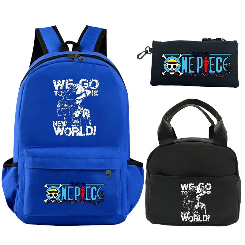 3 шт./компл. рюкзак, цельный рюкзак с принтом в стиле аниме, сумка для обеда, пенал для подростков, детский школьный рюкзак для девочек и мальчиков