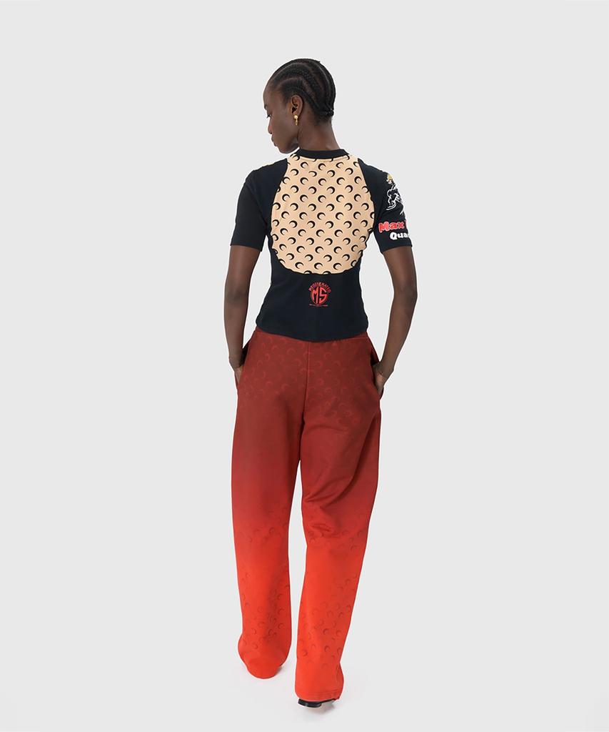 MARINE SERRE (U) Moon Faded Fleece Sweatpants Red Moon Faded Fleece Sweatpants Rd10 Red