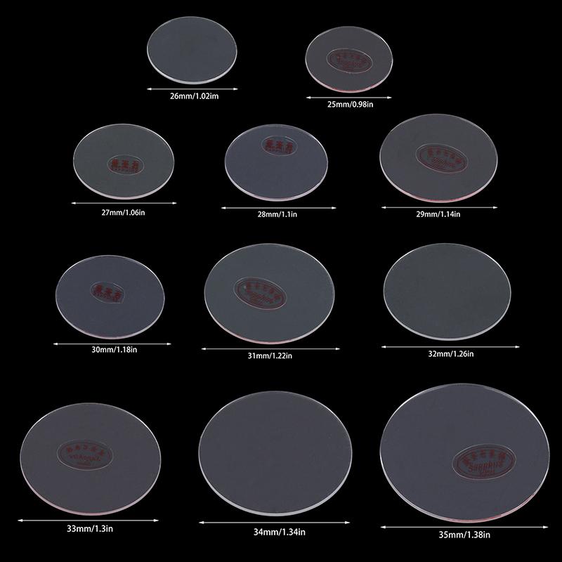 Circular Watch Glass Replacement Flat Sapphire Glass Thickness 1.0Mm Dia 25-35Mm Transparent Crystal Mineral Glass Watch Parts