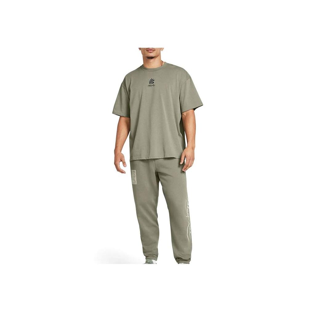 Under Armour X Bruce Lee Collaboration American Vintage Letter Print Crew Neck T-Shirt Men Green 1383313-504