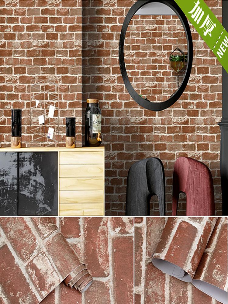 Ретро античный кирпичный узор коричневый красный кирпич/серый кирпич ПВХ самоклеящиеся обои, используются для украшения дома виниловые наклейки