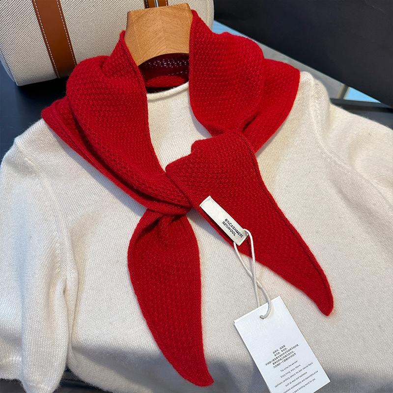British Triangle Scarf 100% Wool Cashmere Scarves for Women Winter Warm Soft Neckerchief Shawl Autumn Fashion Lady Poncho Wraps