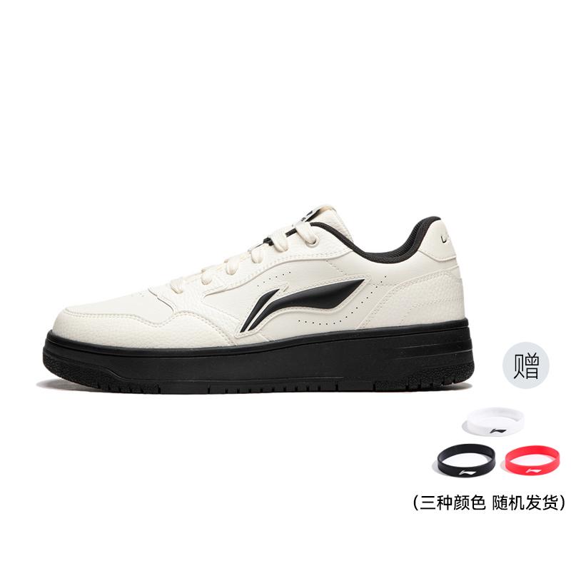 Li Ning Tianji Мягкие Нескользящие Увеличивающие Рост Низкие Кеды для Скейтборда Женские Кремовый AGCU272-6
