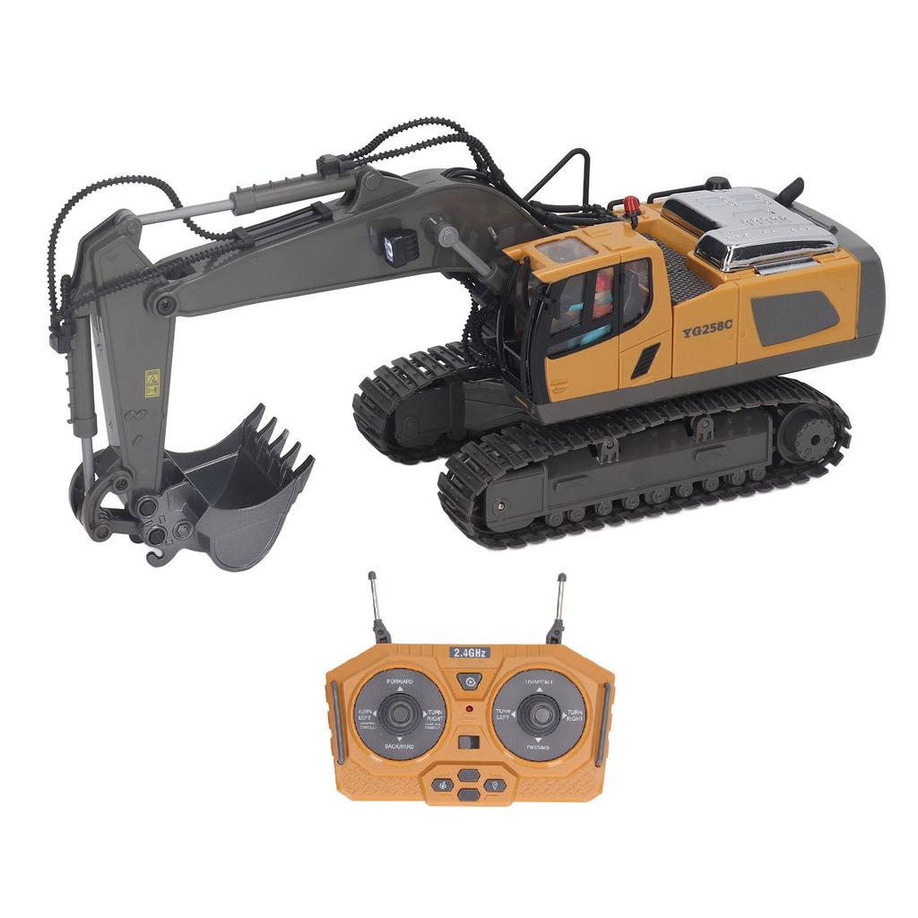 2.4G RC Excavator Toy Rotatable Full Functional Lighting Music Alloy Construction Tractor
