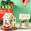 Christmas Wooden House Decoration With Warm LED Light Illuminated Cottage Ornament For Seasonal Display