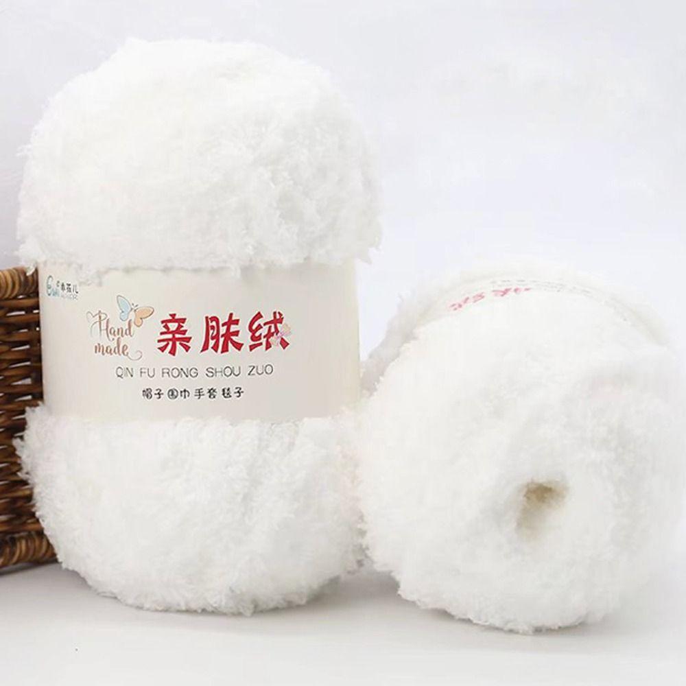 Yarn Crochet Hand Knitting Thick Line Fluffy Wool Yarn Towel Threads Scarf Sweater Coral Velvet