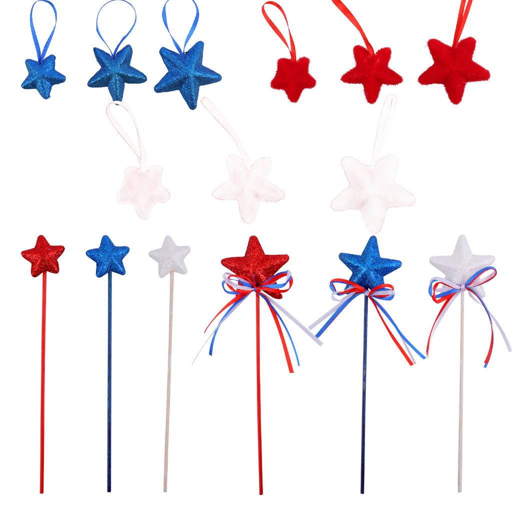 Day Independence Star Shape Fairy Stick Hanging Decorations Event Props Party
