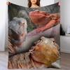 Плед с бородатой агамой, мягкий плед для дивана, для любой погоды