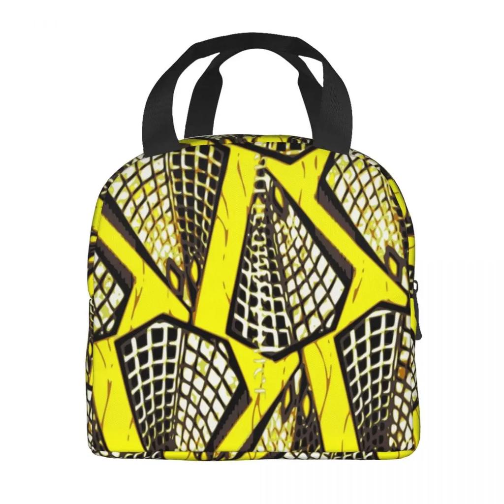 Пользовательские Африканский Анкара восковой принт желтый подушка сумка для обеда женский холодильник термоизолированный ланч-бокс для детей школьного возраста