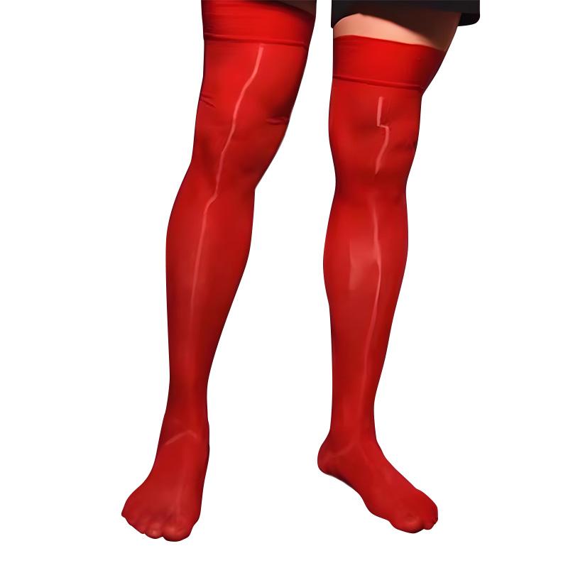 1 пара прозрачных блестящих дышащих бесследных мужских прозрачных ультратонких масляных глянцевых чулок, колготок