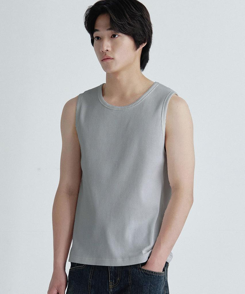 JUAN HOMME Refined Ribbed Sleeveless (Melange Grey)