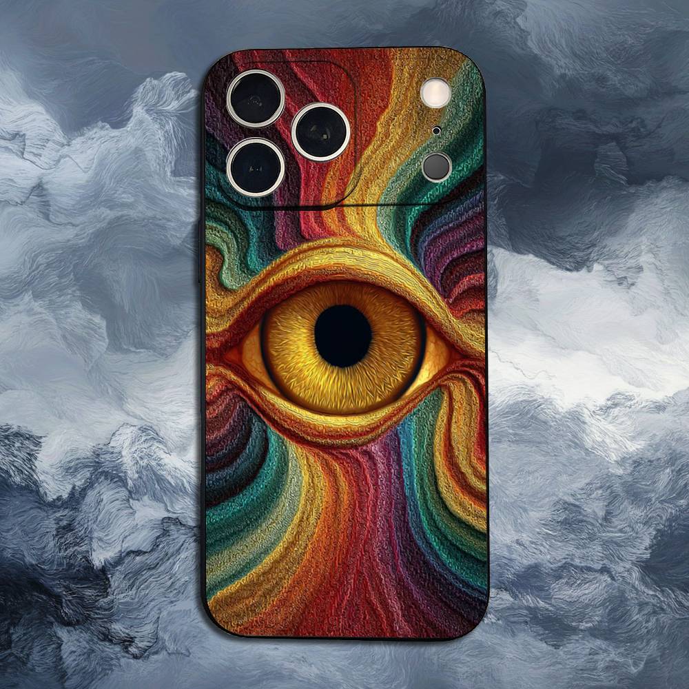 Illuminati Art Eye Occult Case For iPhone 15,17,16,12,14,13,11,Plus,Pro Max,XS,X,Mini,8,7,XR,SE,Soft Silicone Black