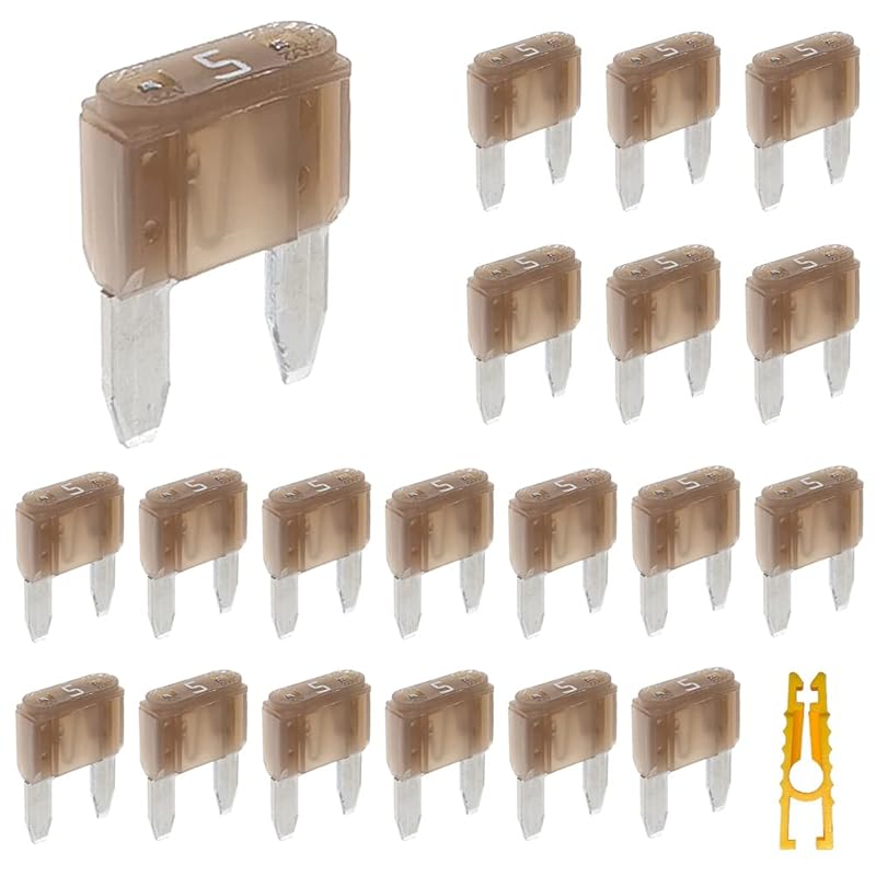 20pcs Mini Blade Fuse and 1 Fuse Puller 10A 32V Fast Blow for Replacement Fuses for Car/RV/Truck/Motorcycle/Boat (Mini 10 Amp)