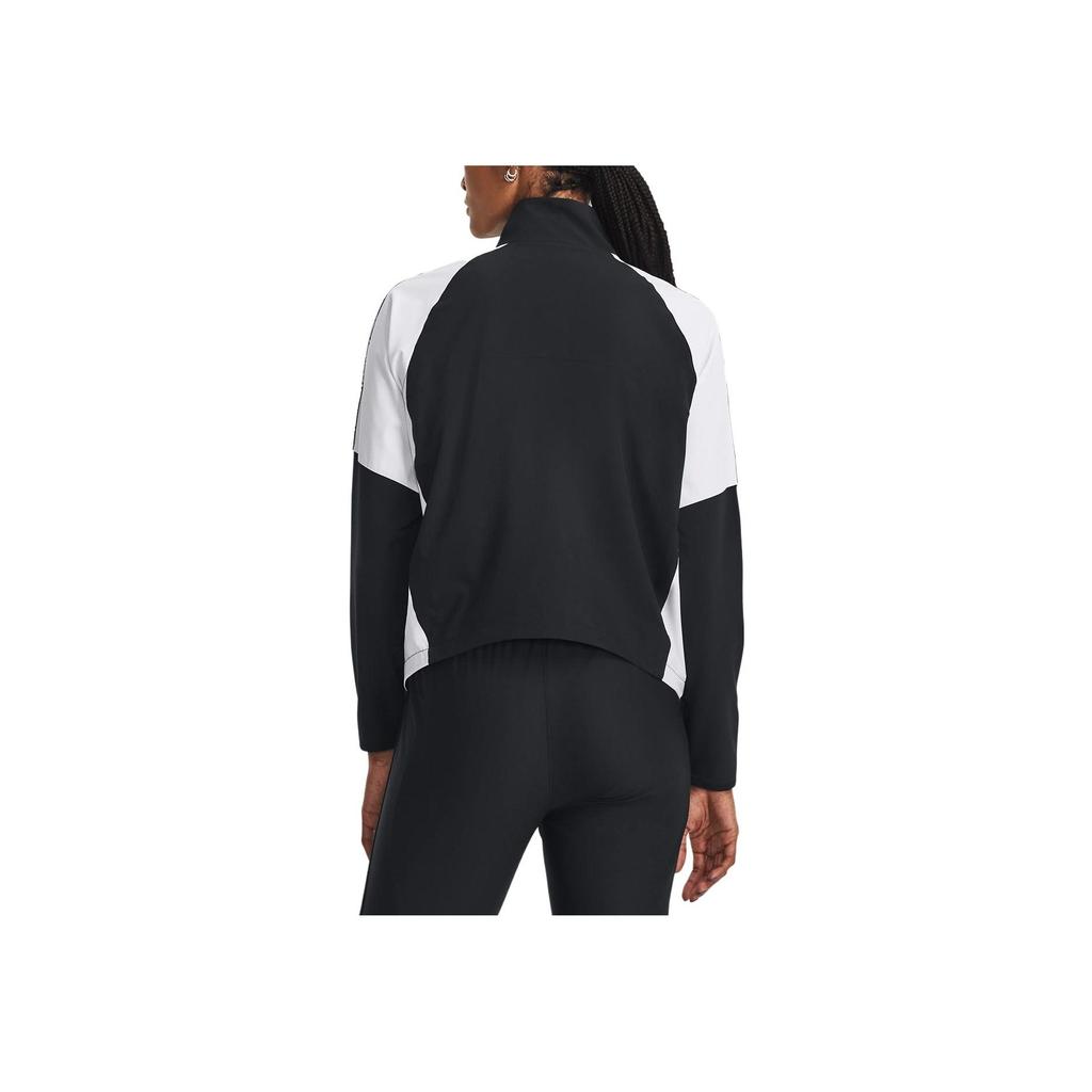 Under Armour Куртка женская, на молнии, прямая, повседневная, с длинным рукавом, в стиле ретро, со стоячим воротником, черная 1379447-001